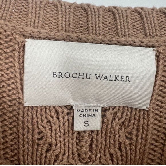 Brochu Walker Sweater Womens S Brown Cable Fisherman Knit Heritage Classic Basic - Picture 3 of 4